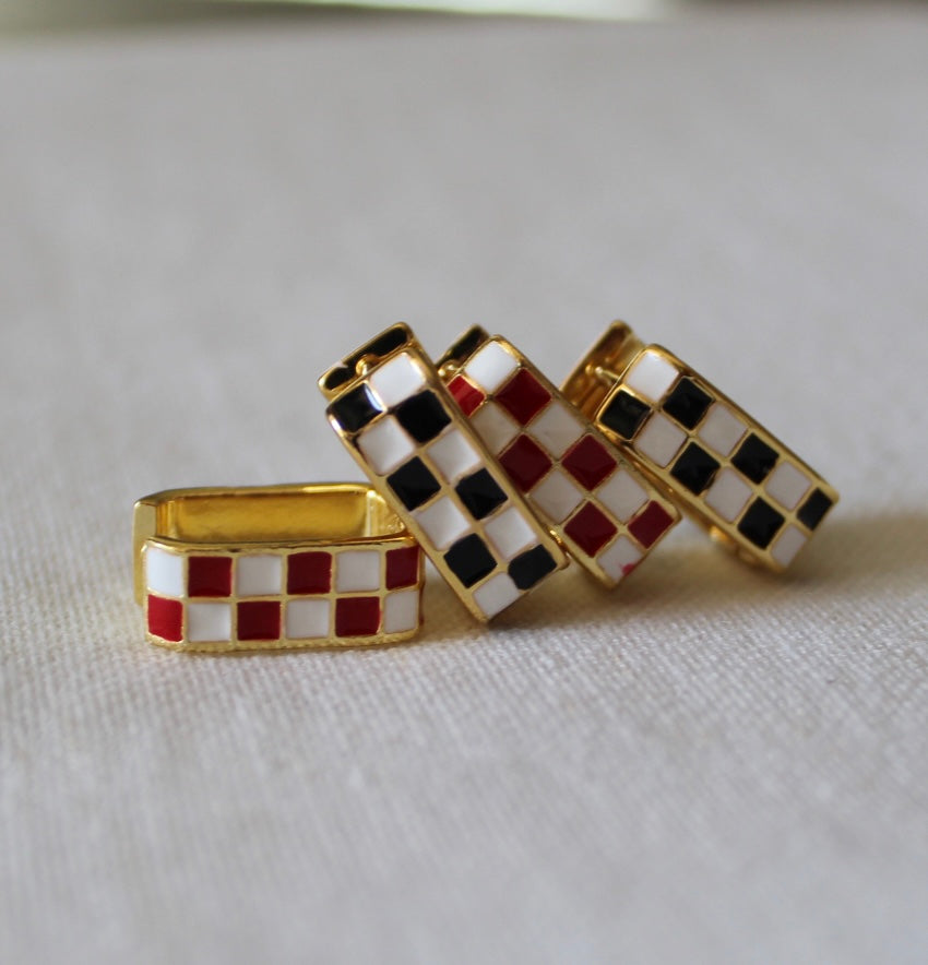 Checkered Chunky Earring
