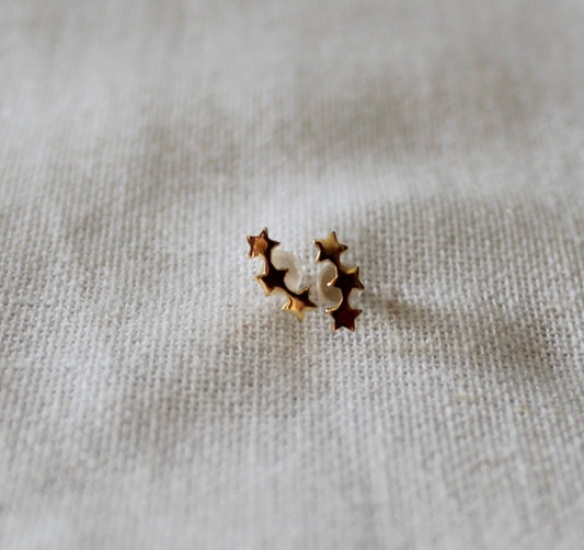 Triple Star Stud Earring
