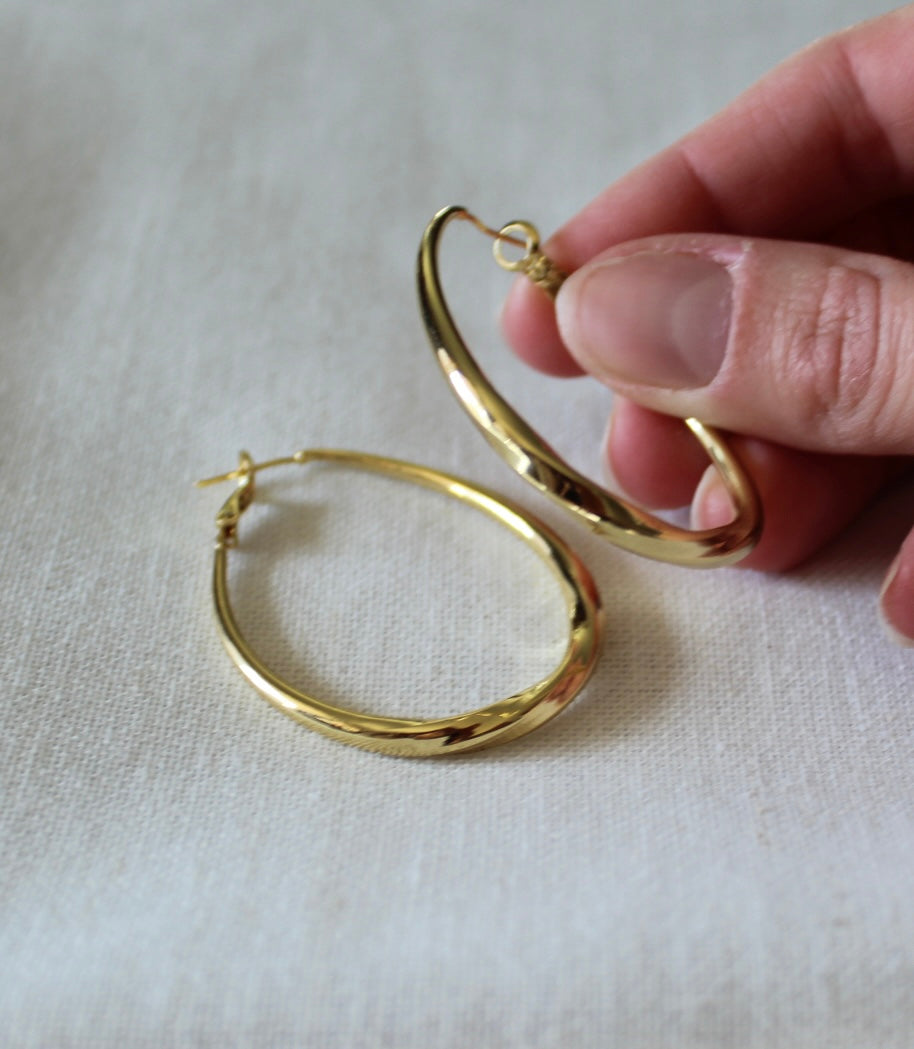 Pear Hoop Earring