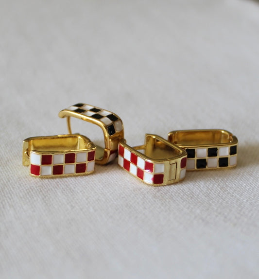 Checkered Chunky Earring