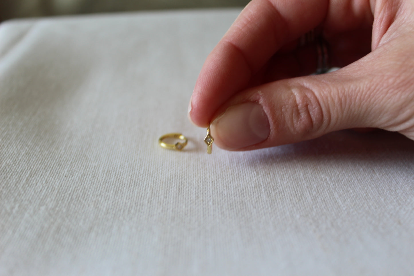 Mini Gem hoop Earring