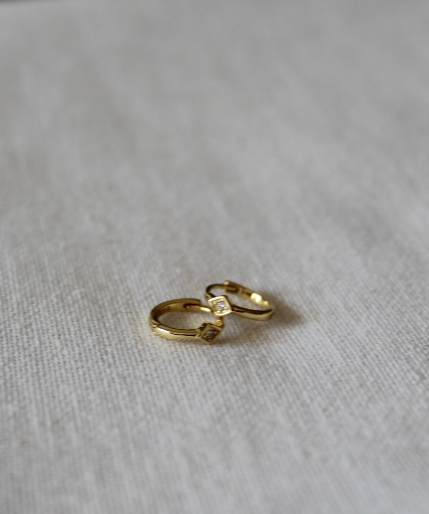 Mini Gem hoop Earring