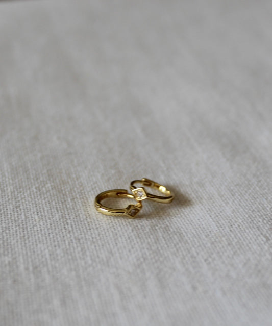 Mini Gem hoop Earring