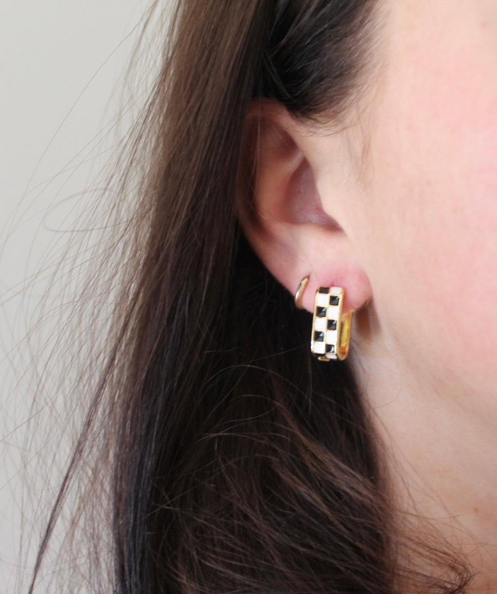 Checkered Chunky Earring