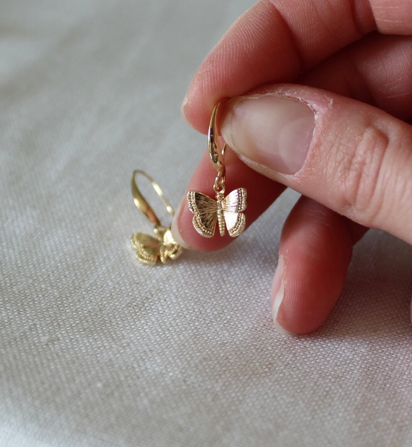 Gold Butterfly Earring